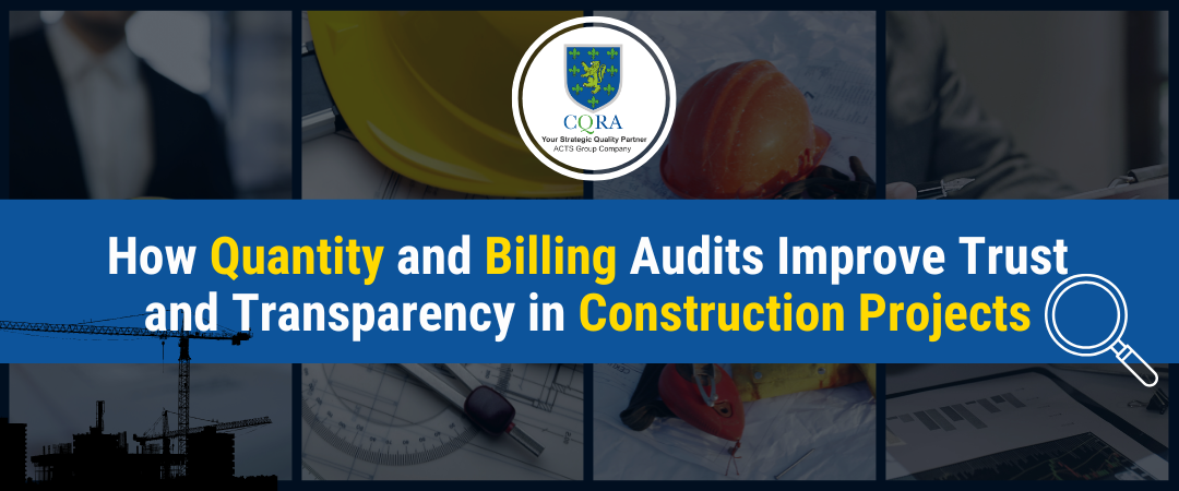 Third party quantity and billing audits ensuring transparency and cost control in construction project finances.